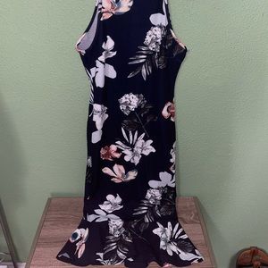 Womens High Neck Fishtail MIDI Dress